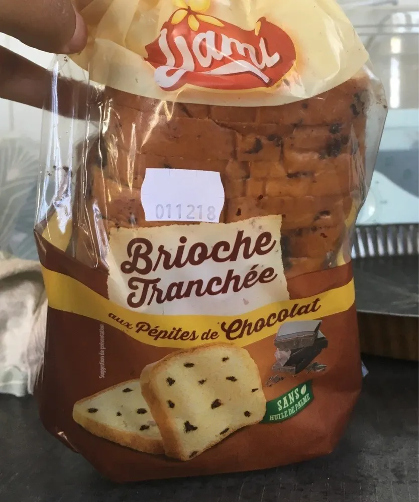 Brioche tranchee aux pepites de chocolat