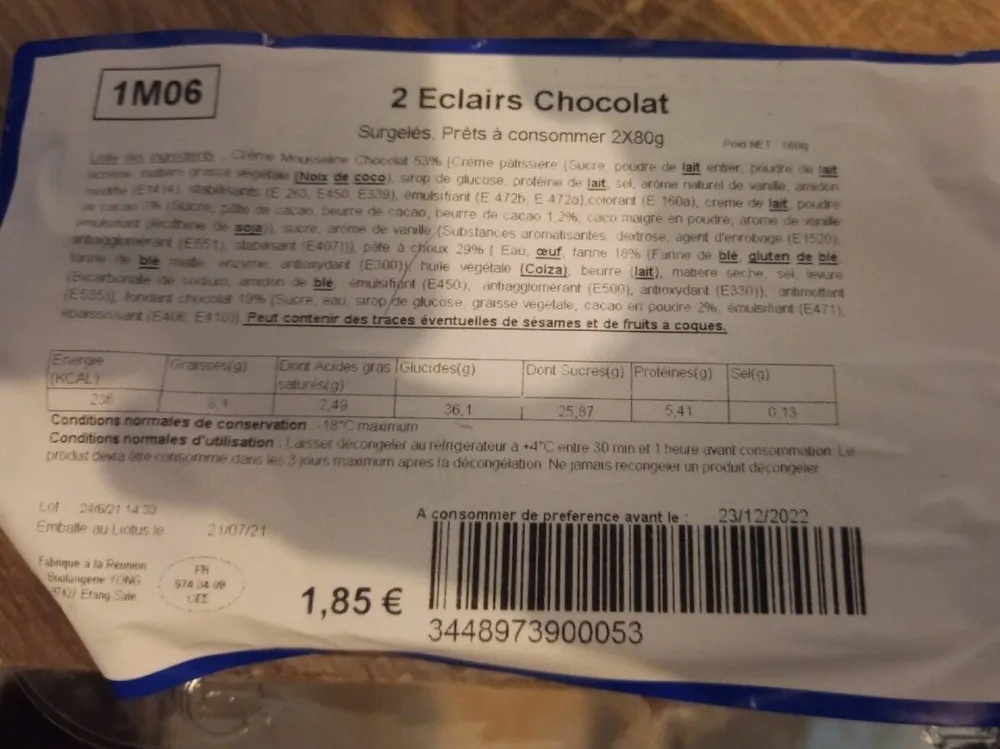 Eclairs chocolat