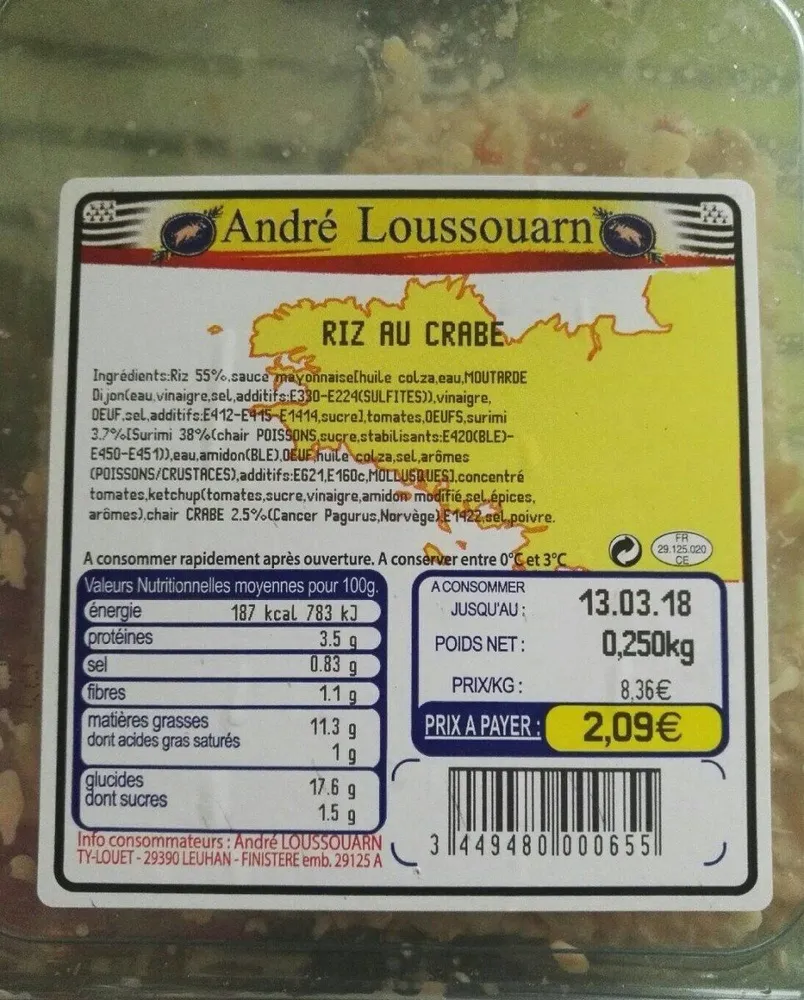 Riz Au Crabe 250G
