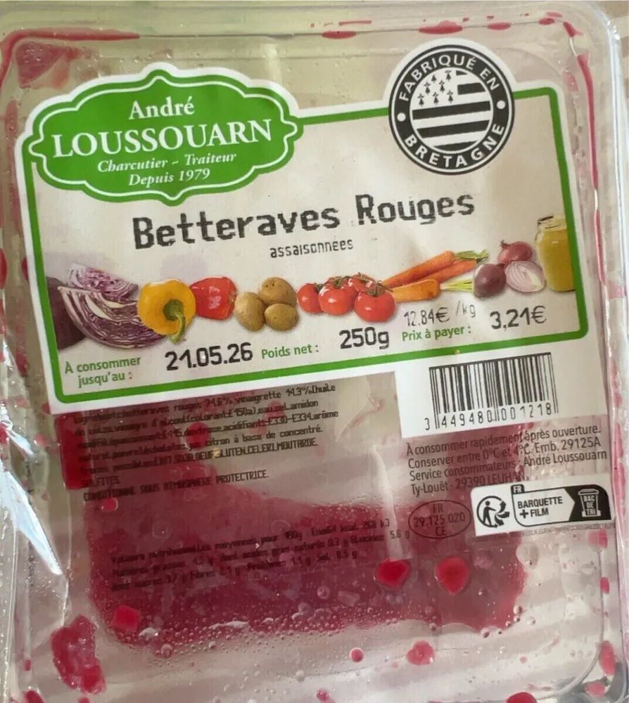 Betteraves rouges assaisonnées