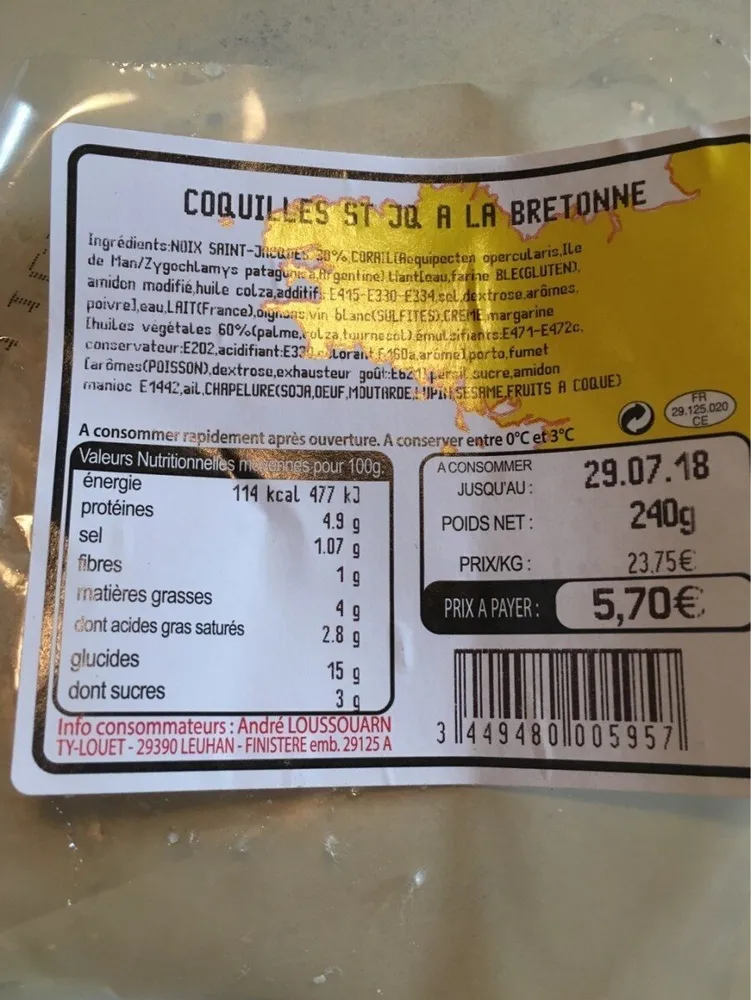 Coquilles saint Jacques a la Bretonn