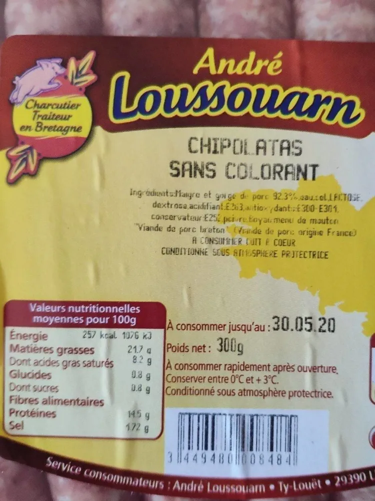 Chipolatas sans colorant