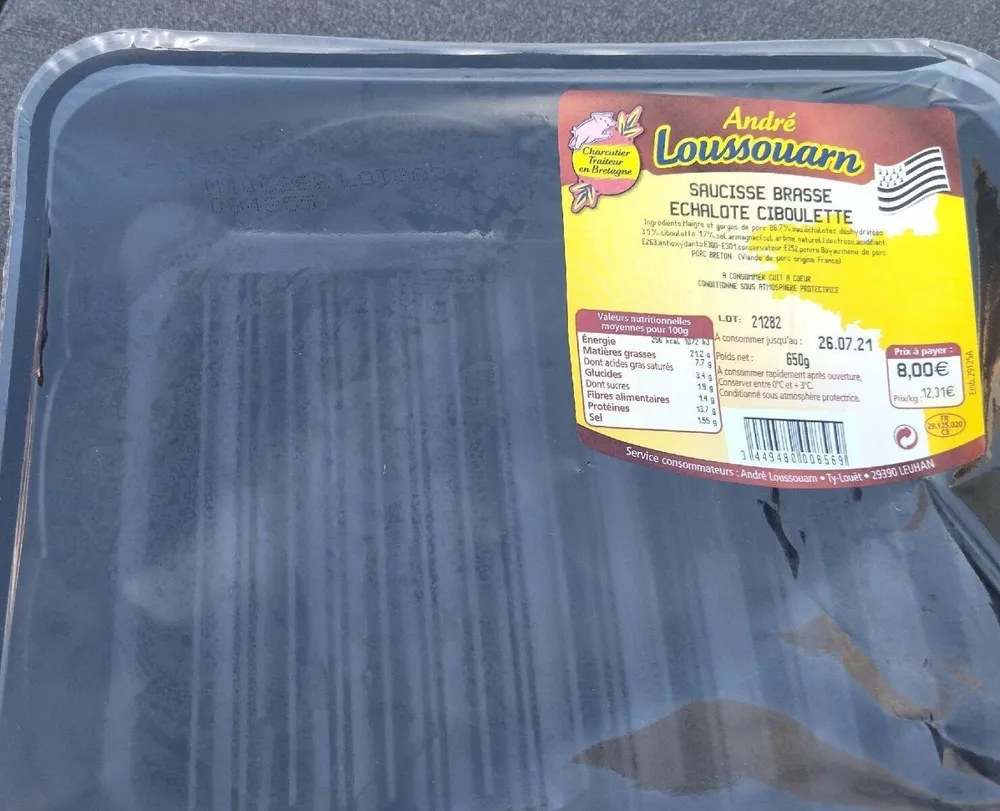 Saucisse Brasse Échalotes Ciboulette