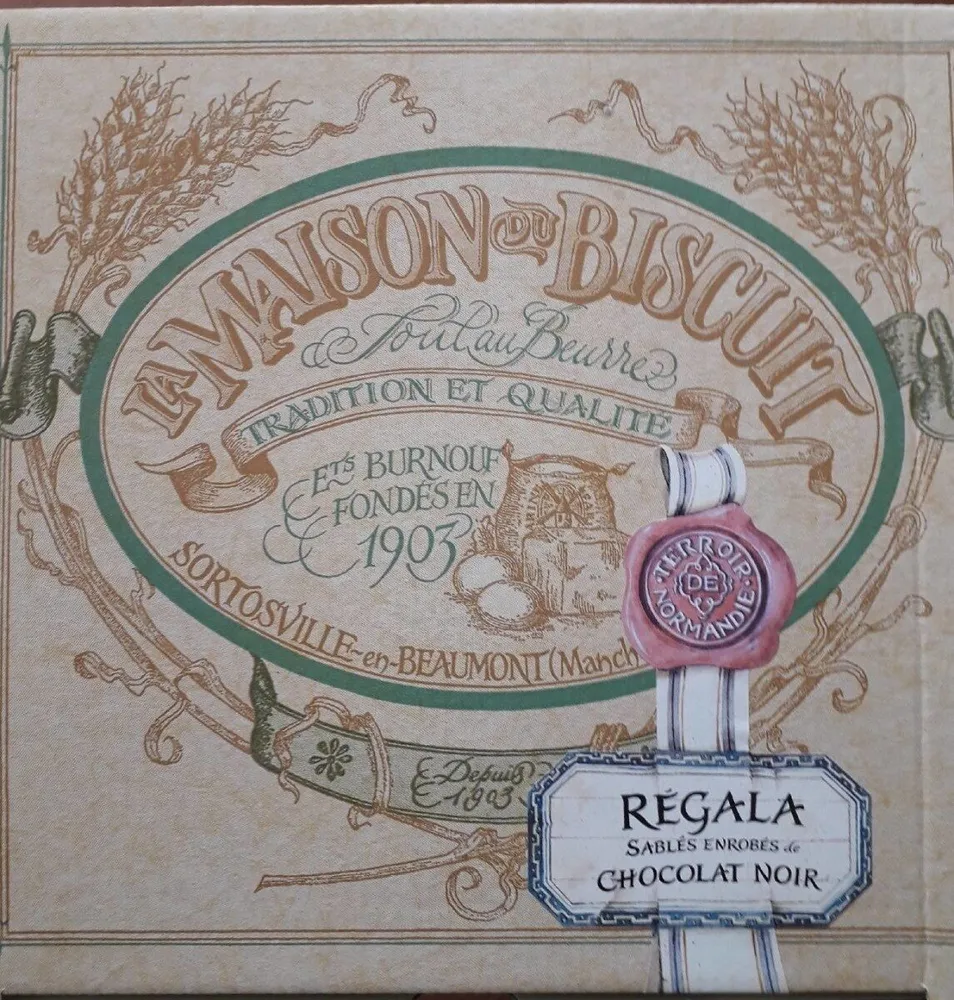 Régala sablés enrobés de chocolat noir