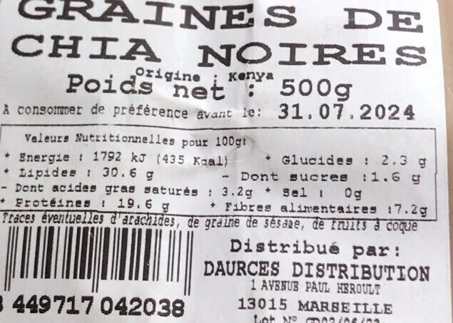 Graines de chia noires