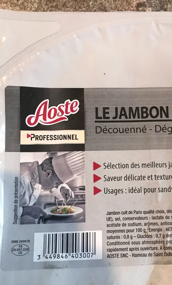 Jambon cuit de paris