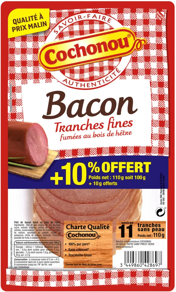 Bacon Tranches Fines