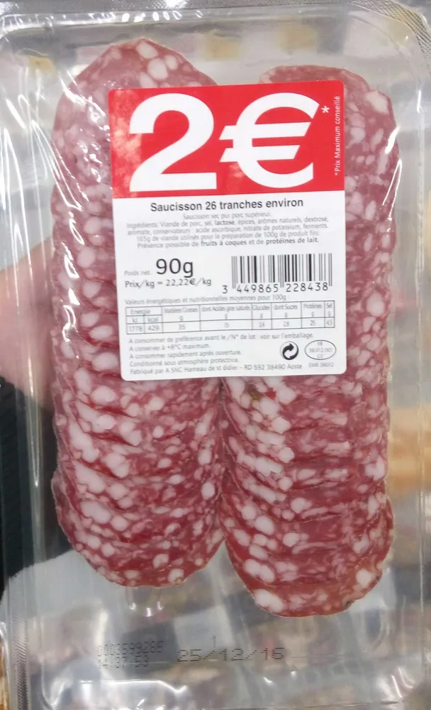 Saucisson 26 tranches