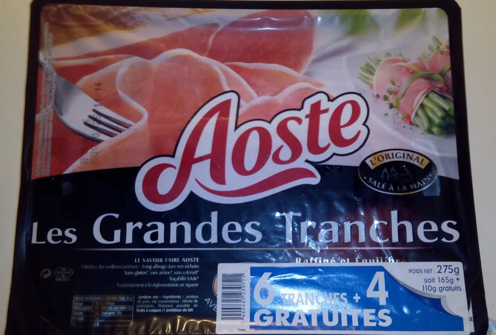 Les grandes tranches 6+4 tranches gratuites de jambon cru