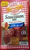 Saucisson sec tranches fines -25% de sel