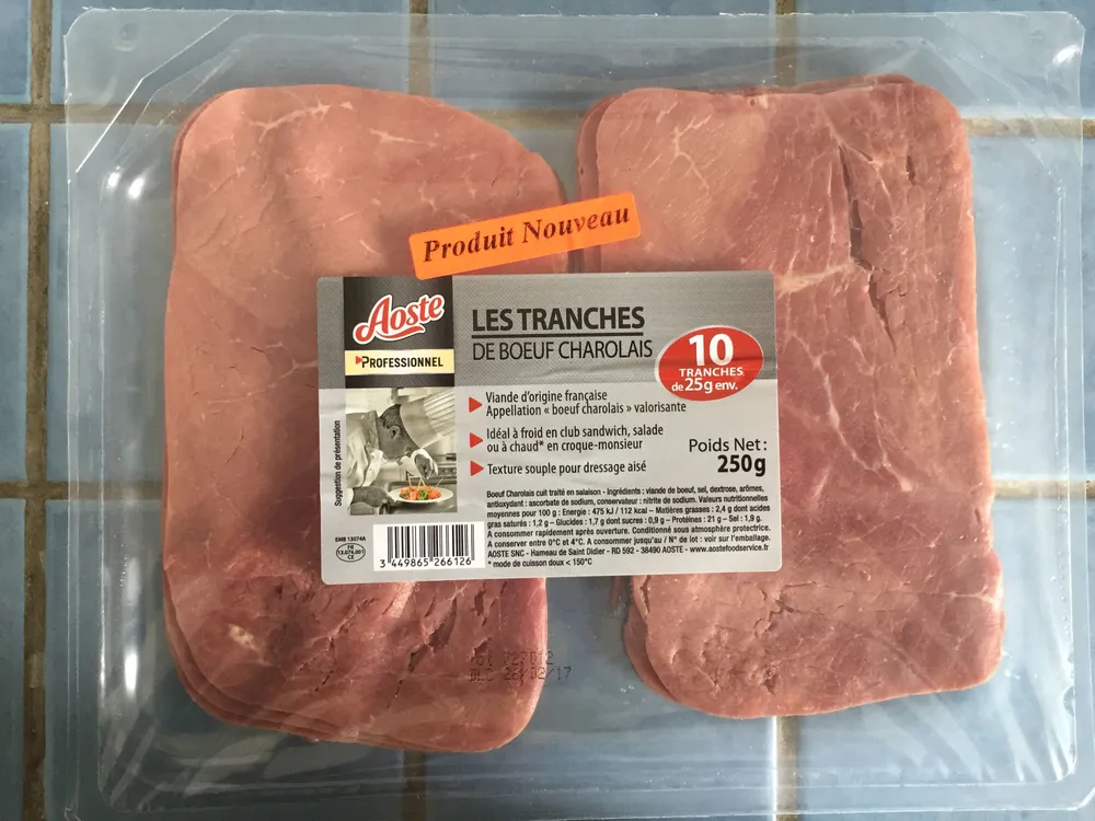 Les tranches de boeuf charolais
