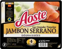 Les Grandes Tranches Jambon Serrano dégraissées - Aoste