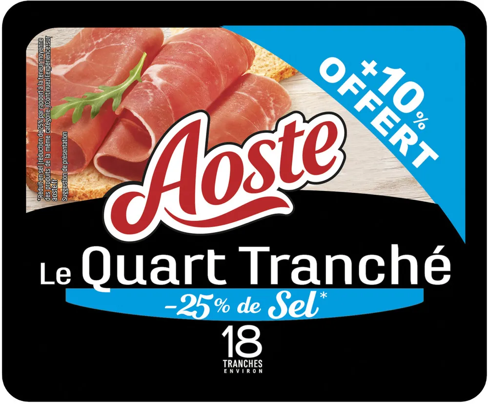 Le quart tranché -25% de sel