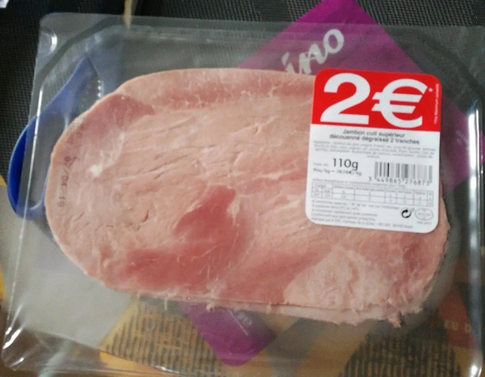 Jambon cuit supérieur decouenné dégraissé
