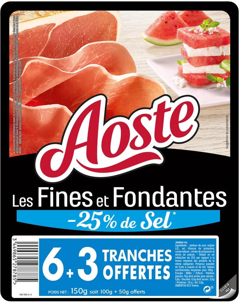 Les Fines et Fondantes -25% de sel