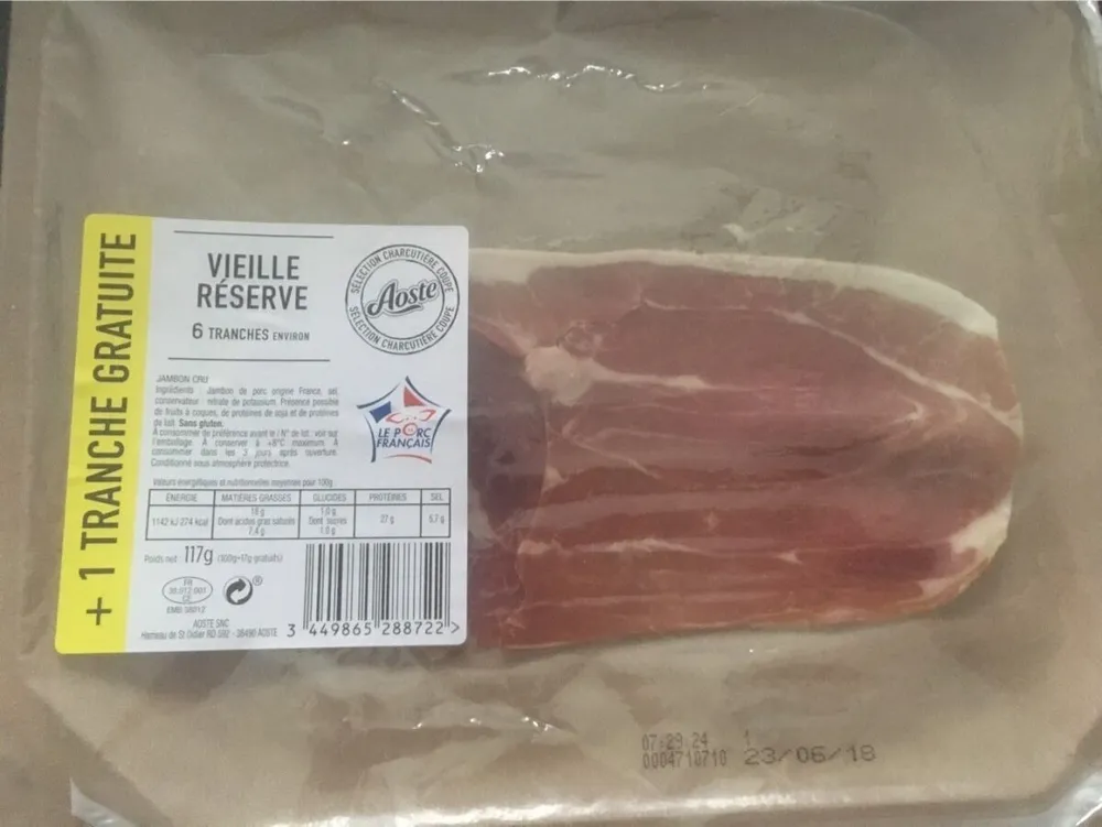 Jambon cru vieille réserve