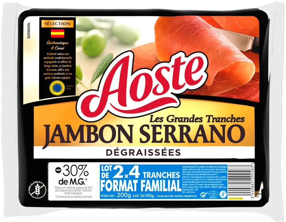 Les Grandes Tranches JAMBON SERRANO DÉGRAISSÉES