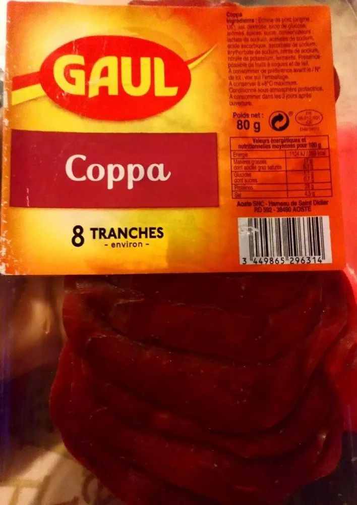 Saucisson coppa Gaul