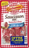 Saucisson sec Tranches fines -25% de sel*