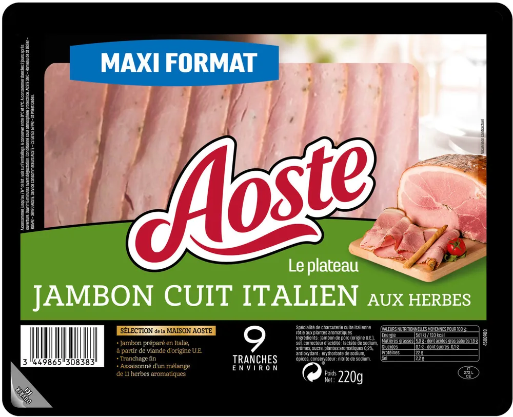 Jambon cuit italien aux herbes