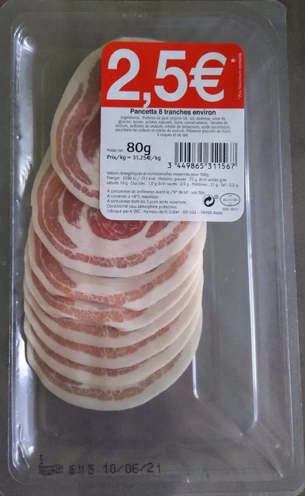 Panchetta 8 tranches
