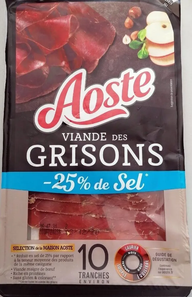 Viande des grisons -25% de sel