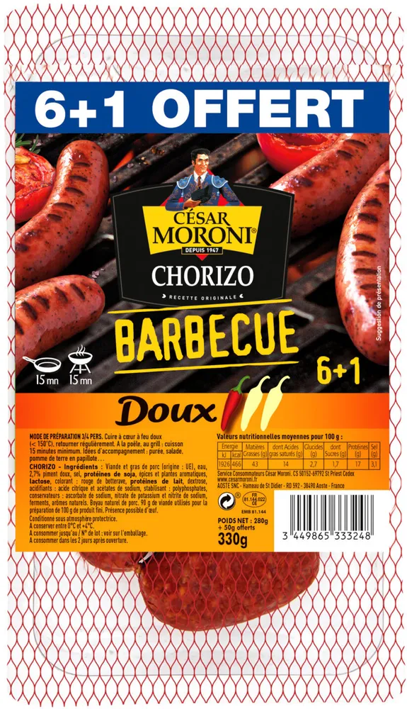 Chorizo doux barbecue