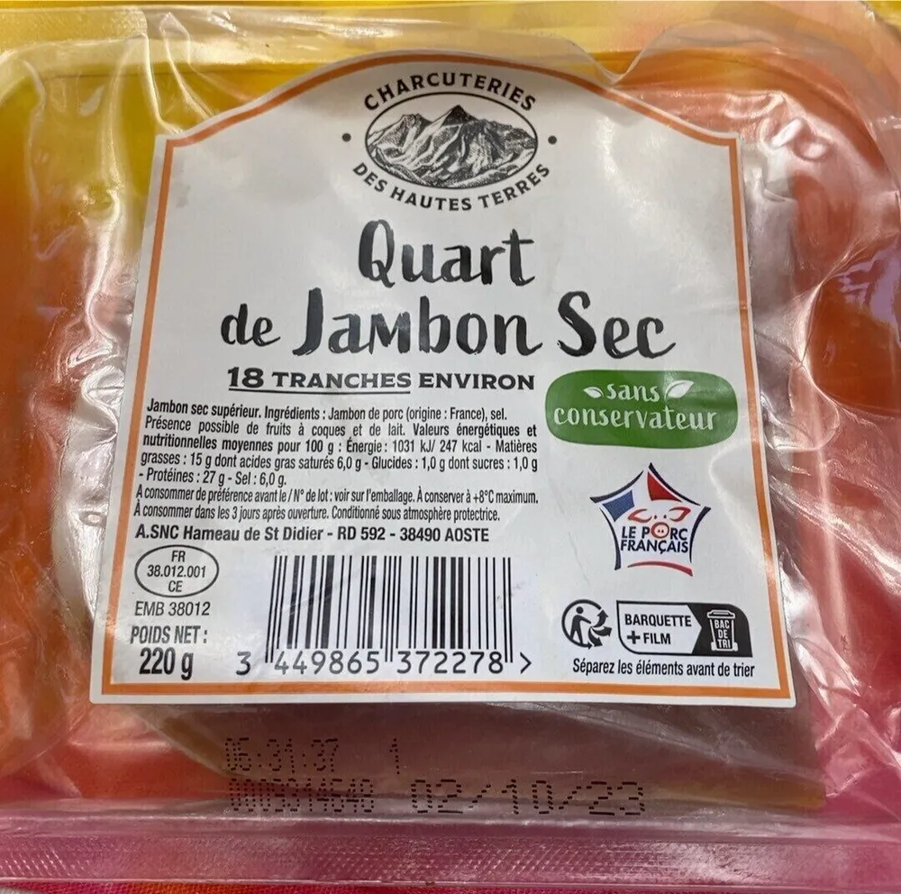 Quart de Jambon Sec