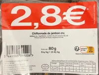 Chiffonnade de jambon cru