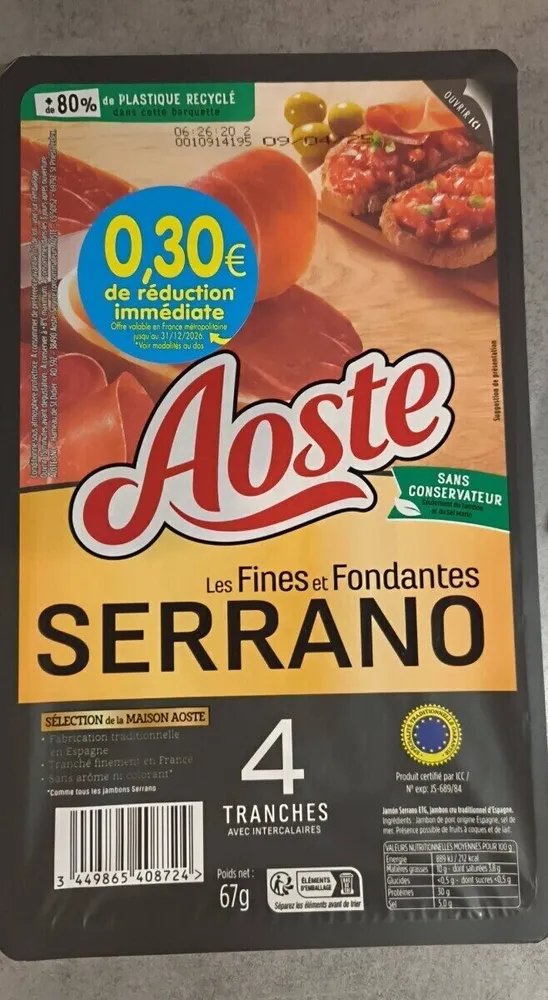 Les Fines et Fondantes SERRANO 4 TRANCHES