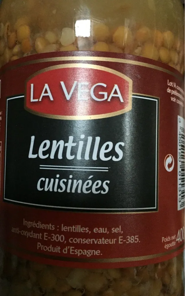Lentilles cuisinées