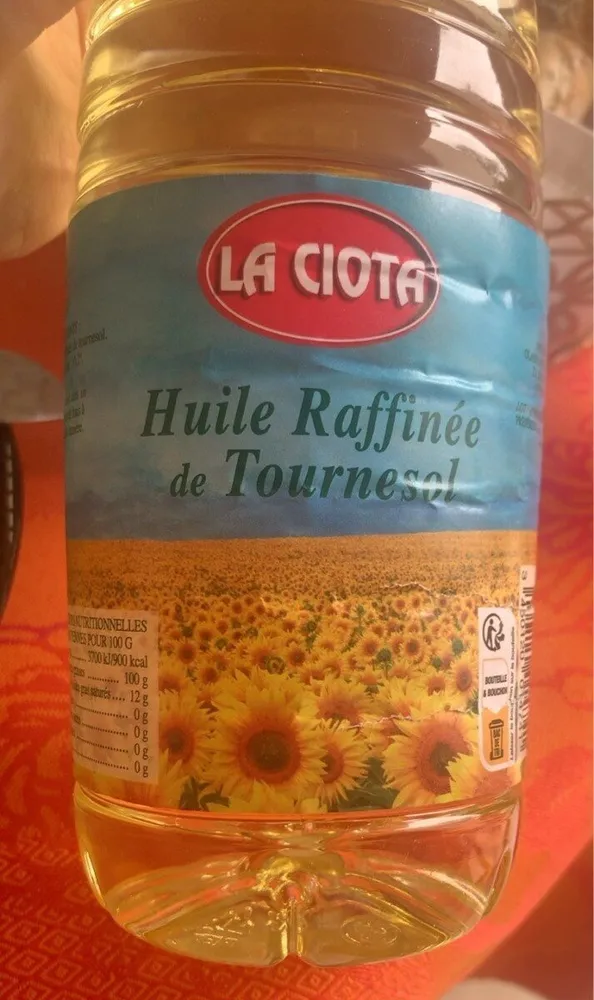 Huile raffinee de tournesol