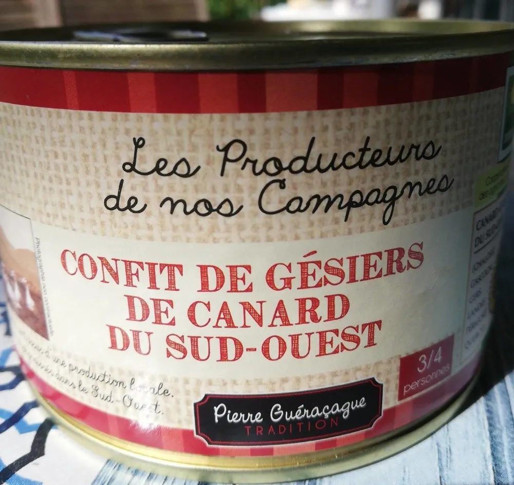 Confit de gésiers de canard du sud ouest