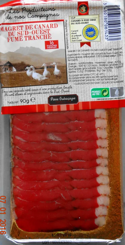 Magret de canard du Sud-Ouest fumé  tranché