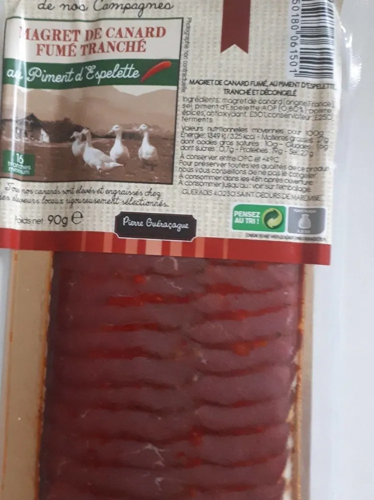 Magret de canard fumé tranché