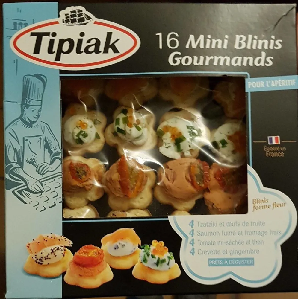 16 mini blinis gourmands