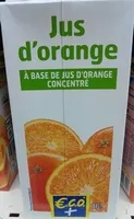 Jus d'orange à base de jus d'orange concentré