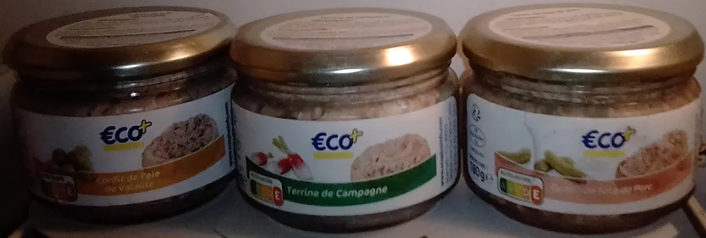 Lot de 3 Verrines - Terrine de campagne - Confit de foie de porc - Confit de foie de volaille
