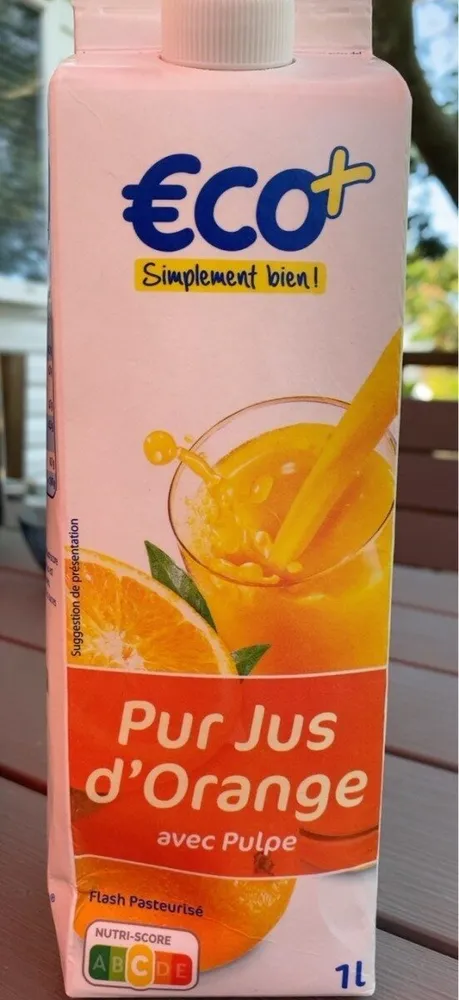 Pur jus d'orange avec pulpe