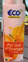 Pur jus d'orange avec pulpe
