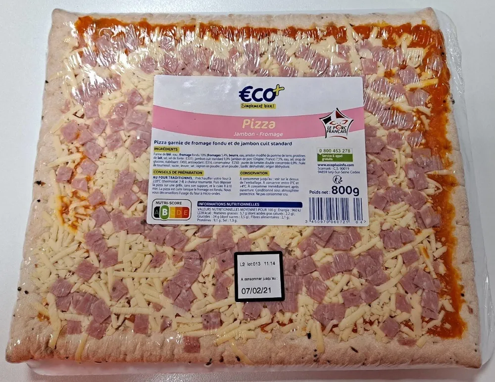 Pizza Jambon Fromage 800g Eco+