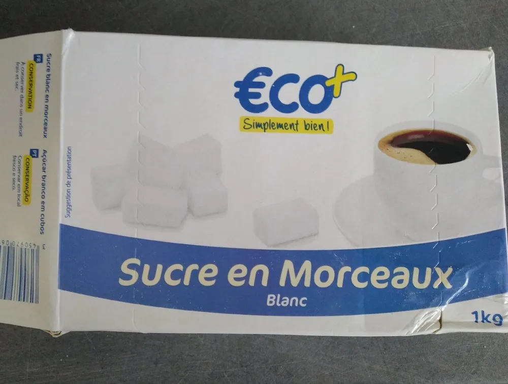 Sucre en morceaux, blanc