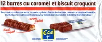 12 barres au caramel et biscuit croquant