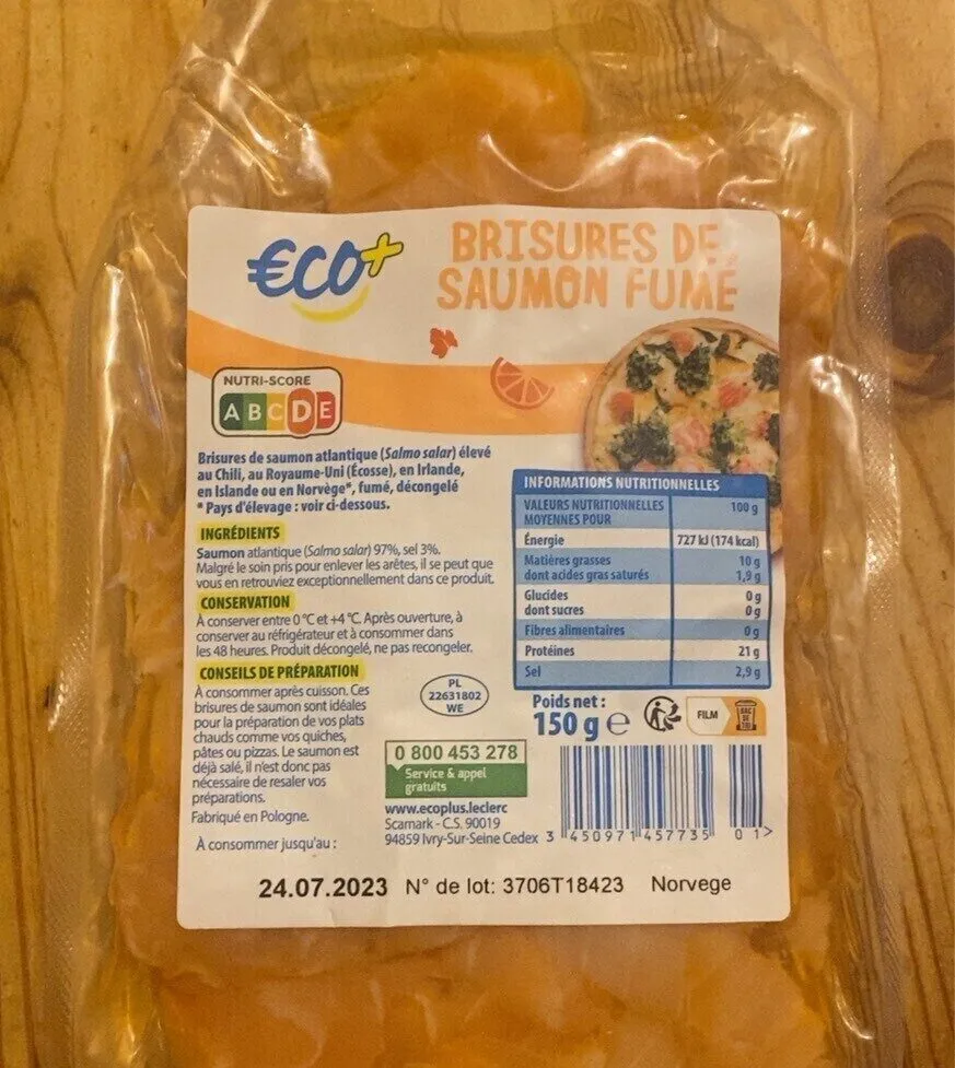 Brisure de saumon fumé