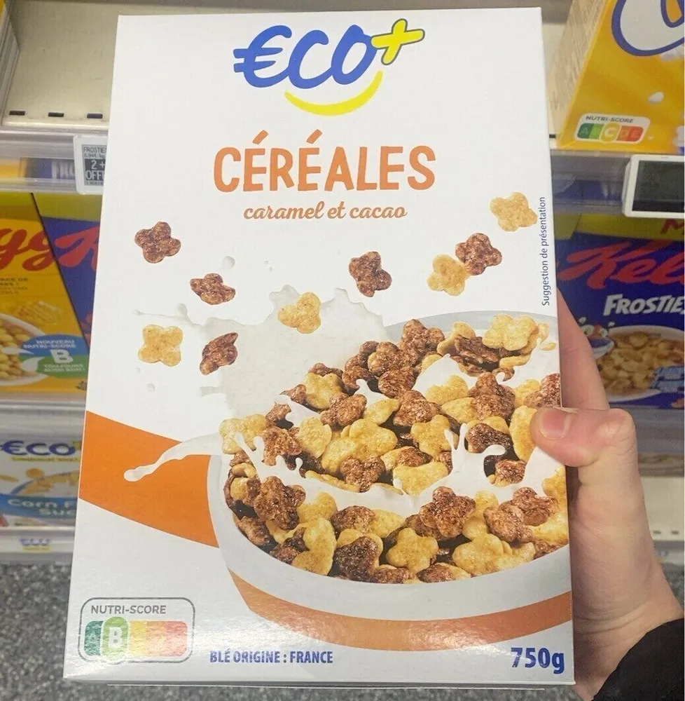 Céréales, caramel et cacao