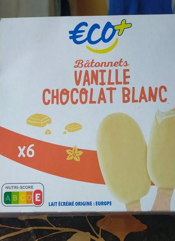 Bâtonnets vanille chocolat blanc