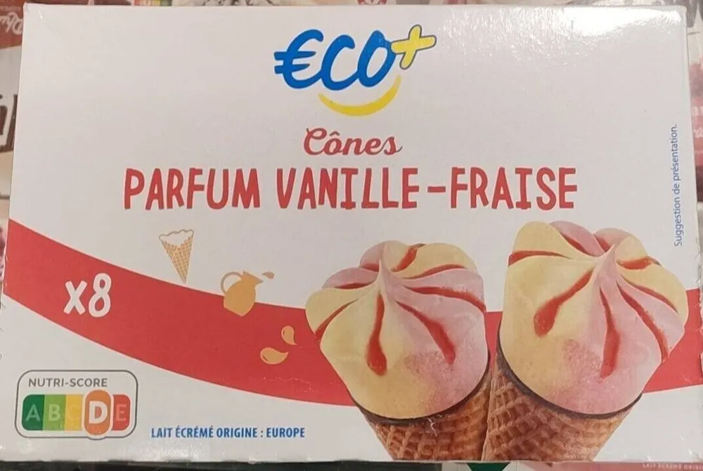 Cornet parfum vanille-fraise