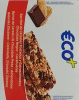 Barritas de cereales, chocolate negro y cacahuetes