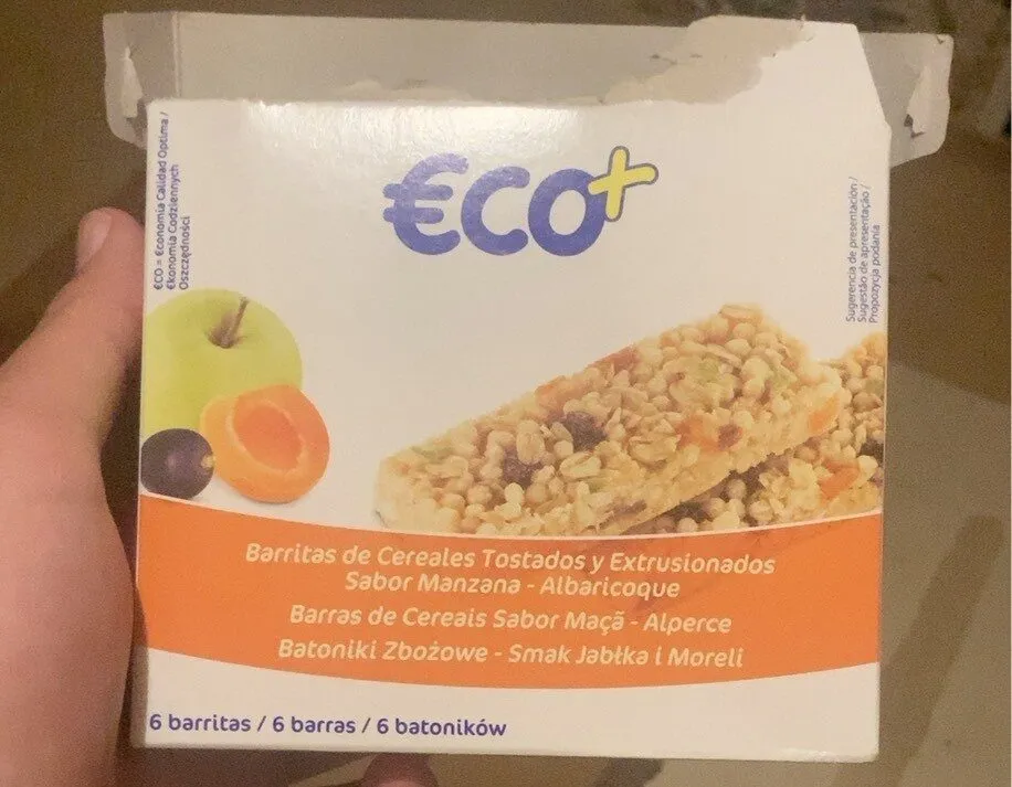 Barritas de cereales tostados  sabor manzana albaricoque