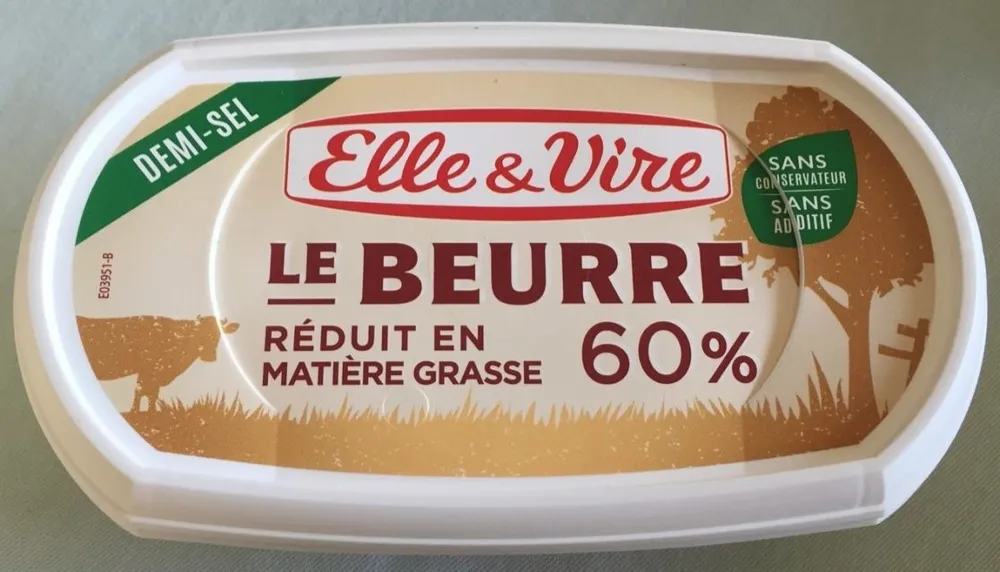 Le beurre réduit en matière grasse 60%